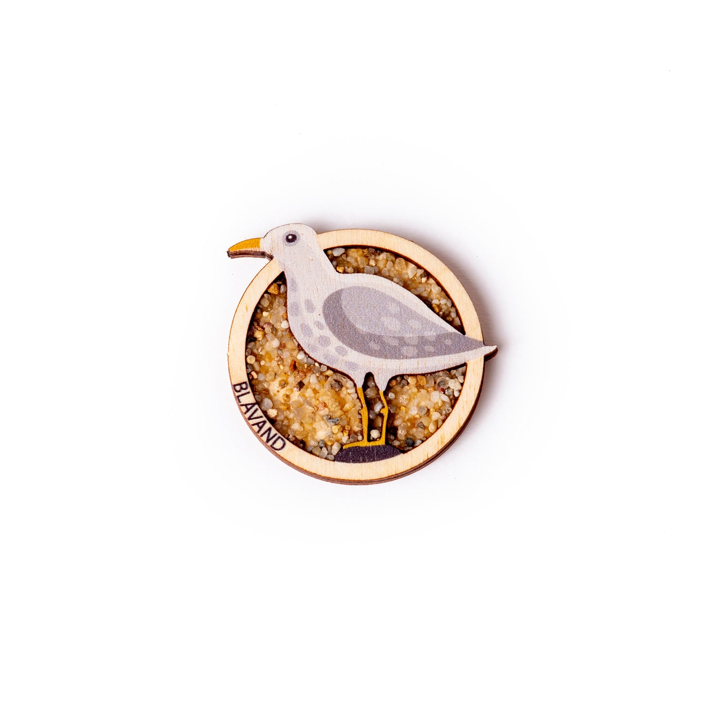 Måge med sten Blåvand Magnet