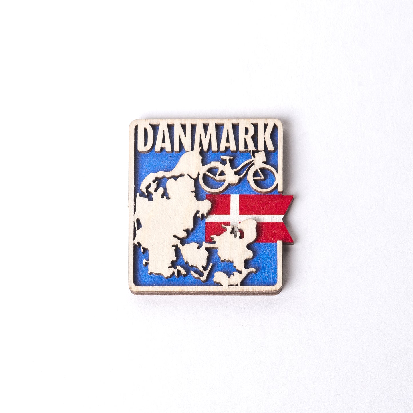 Kort med cykel Danmark Magnet