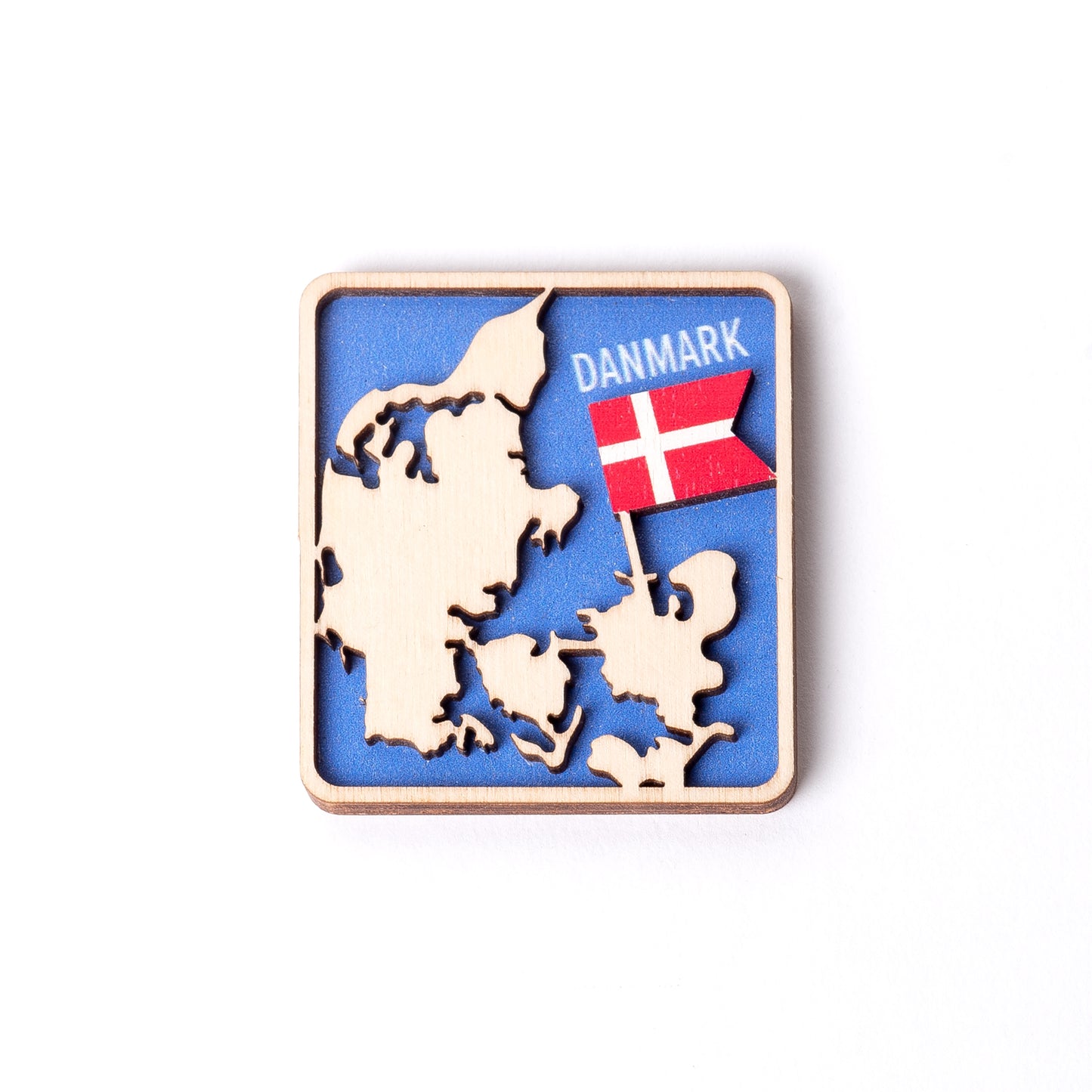 Kort med flag Danmark Magnet