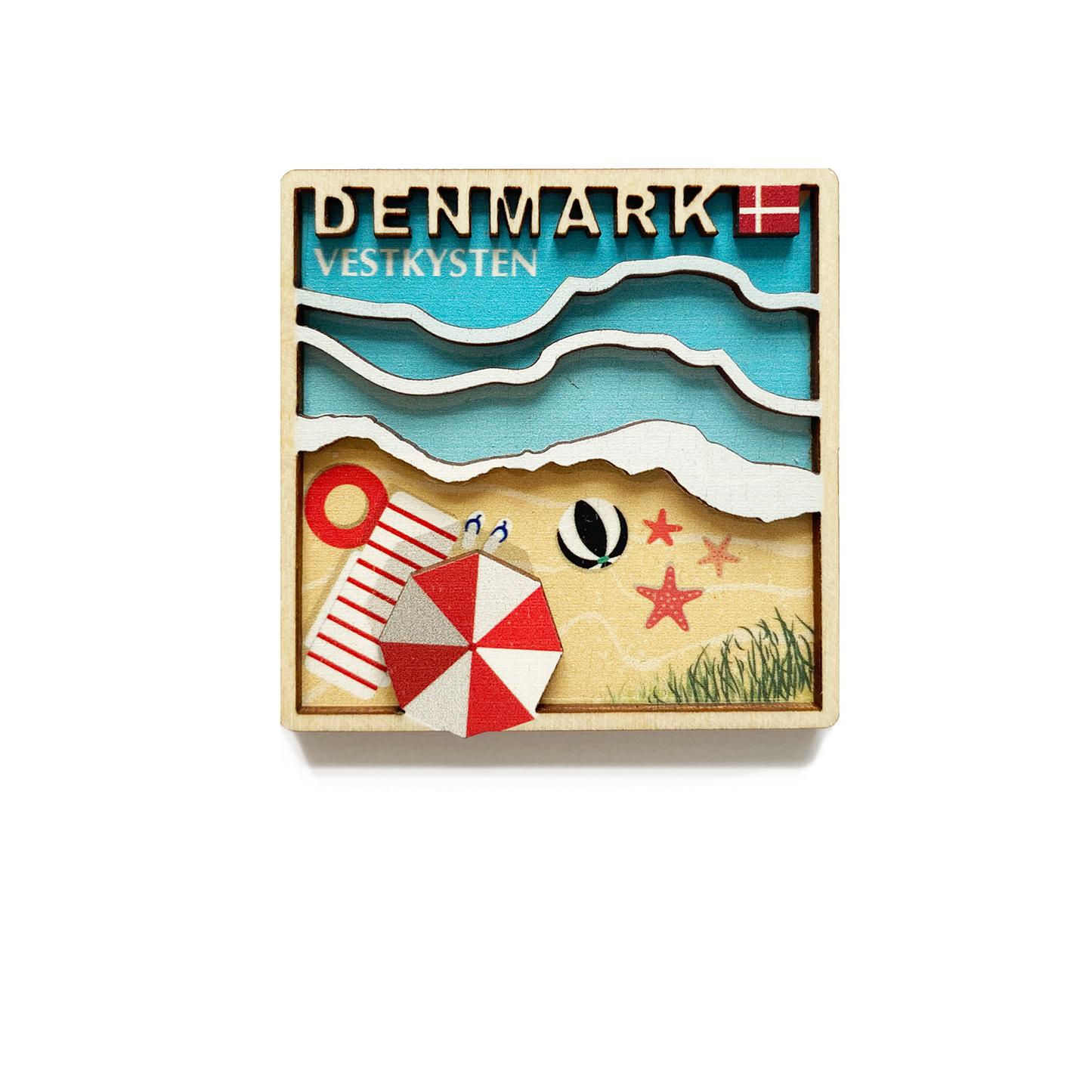Stranden oppefra Danmark Magnet