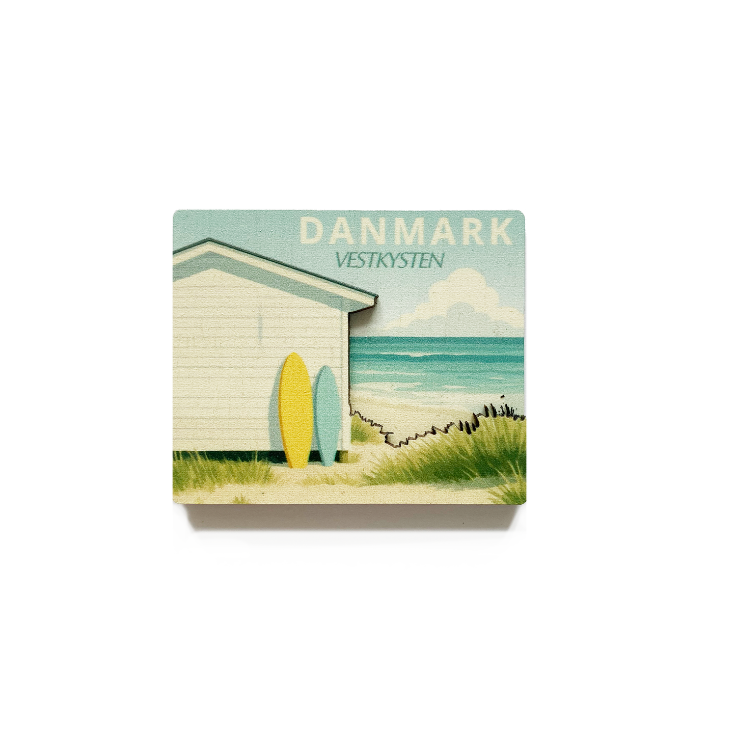 Stranden surf hus Danmark Magnet