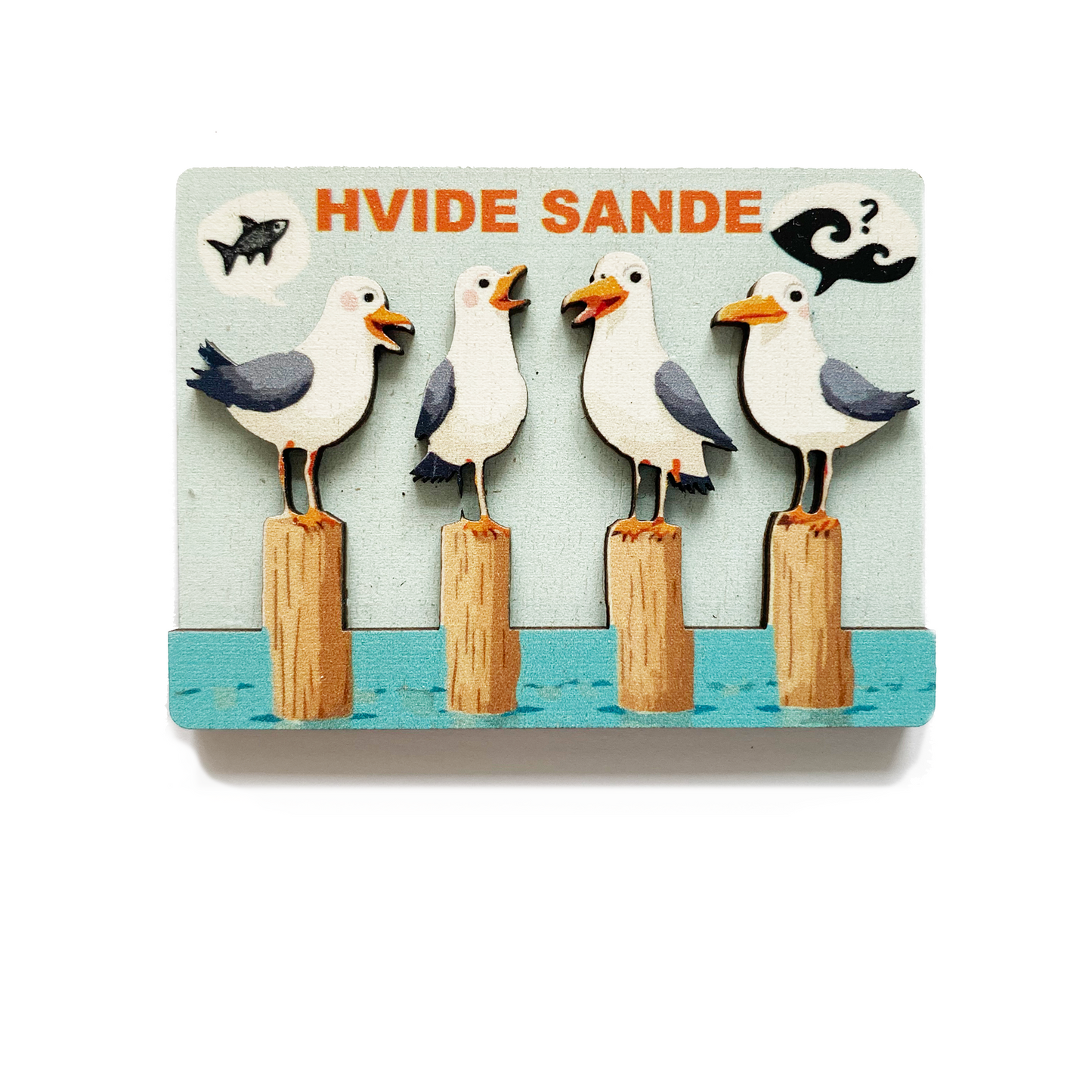 Måger Blå Hvide Sande Magnet