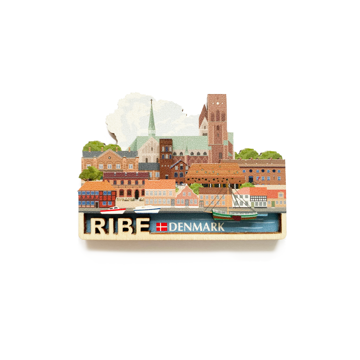 Panorama Ribe silhuet magnet