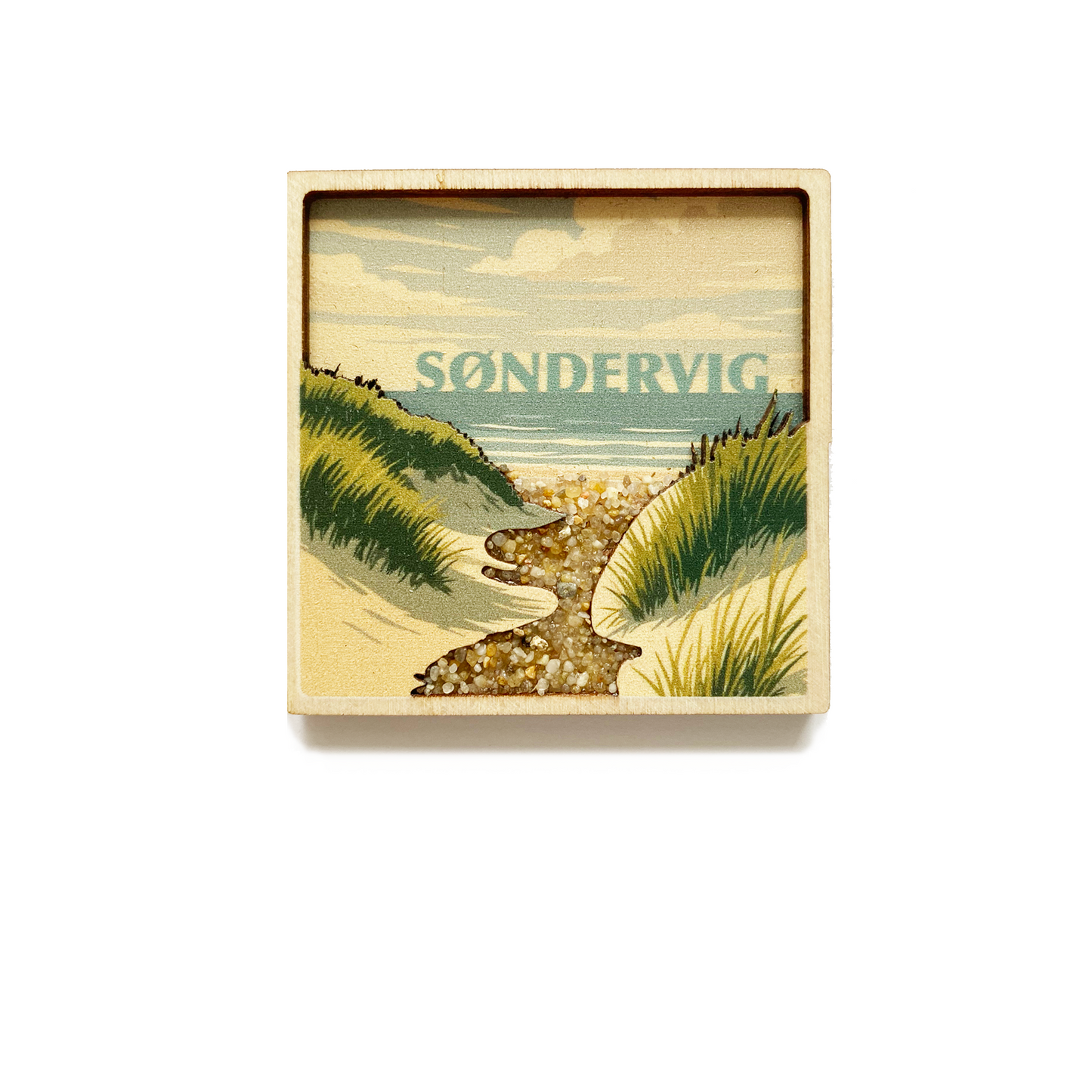 Stranden med sten Søndervig Magnet