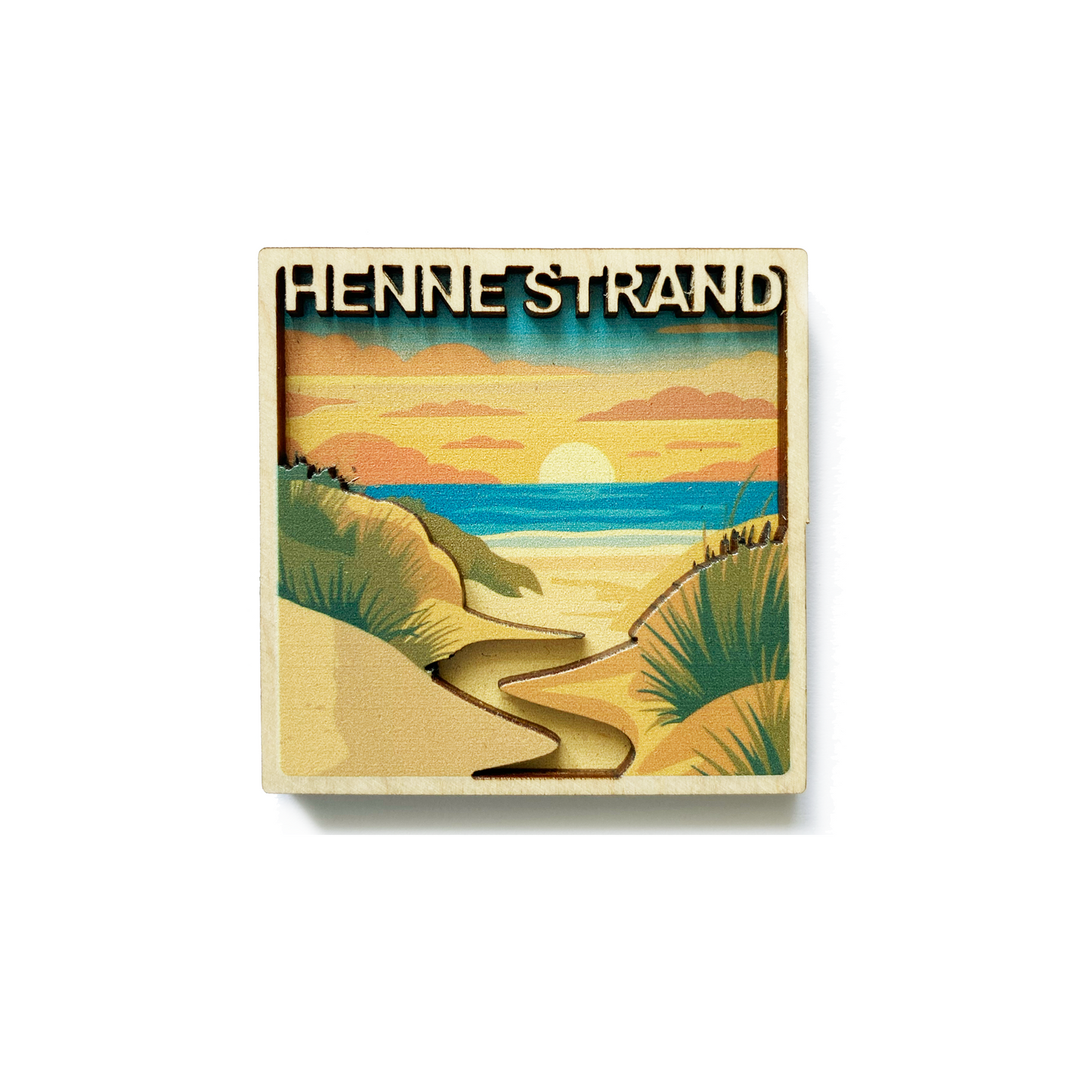 Stranden Solnedgang Henne Strand Magnet