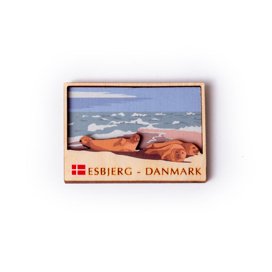 Sæle på stranden Esbjerg Magnet